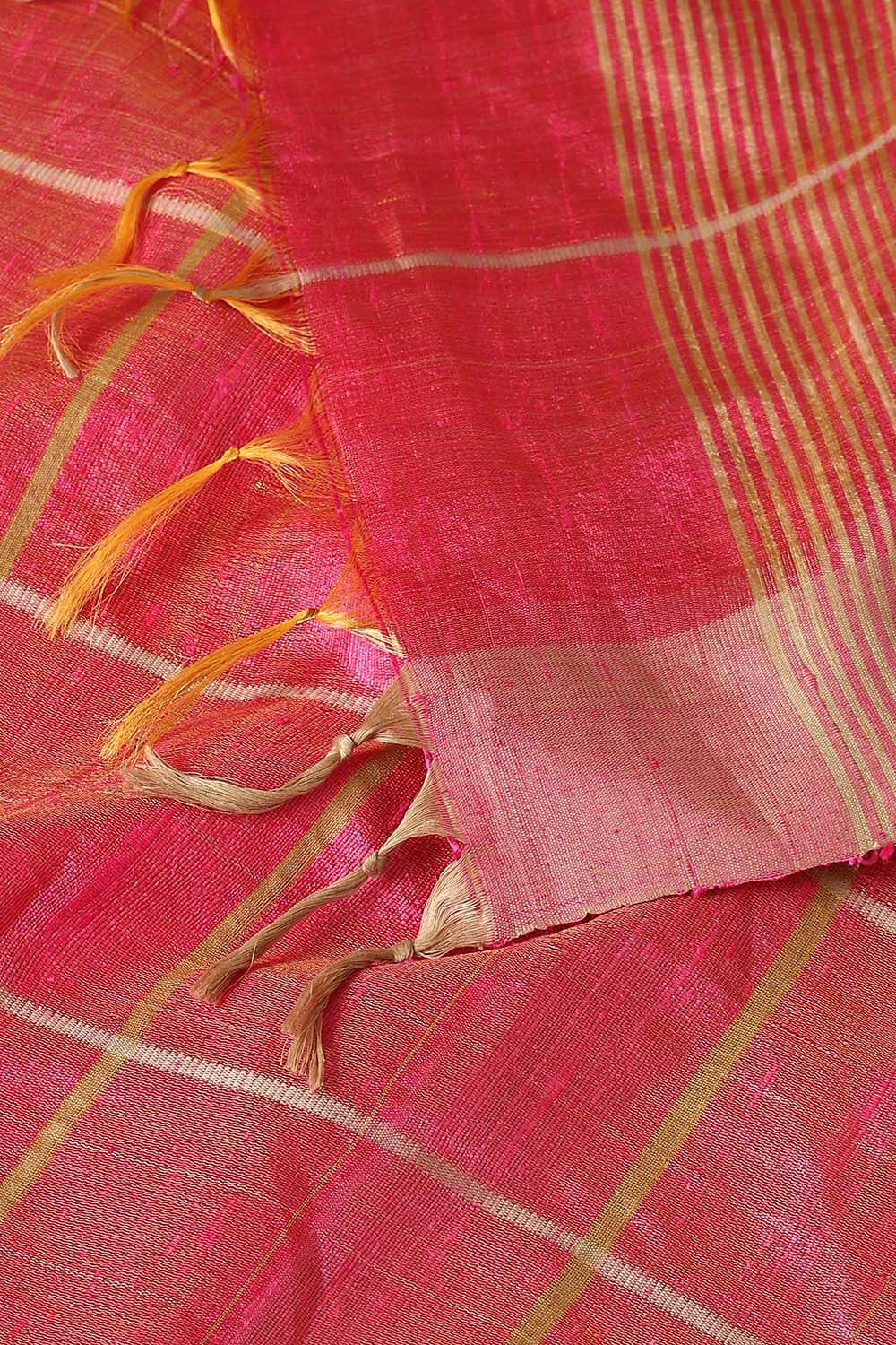 Pink Pure Tussar Silk Bhagalpuri Saree image number null