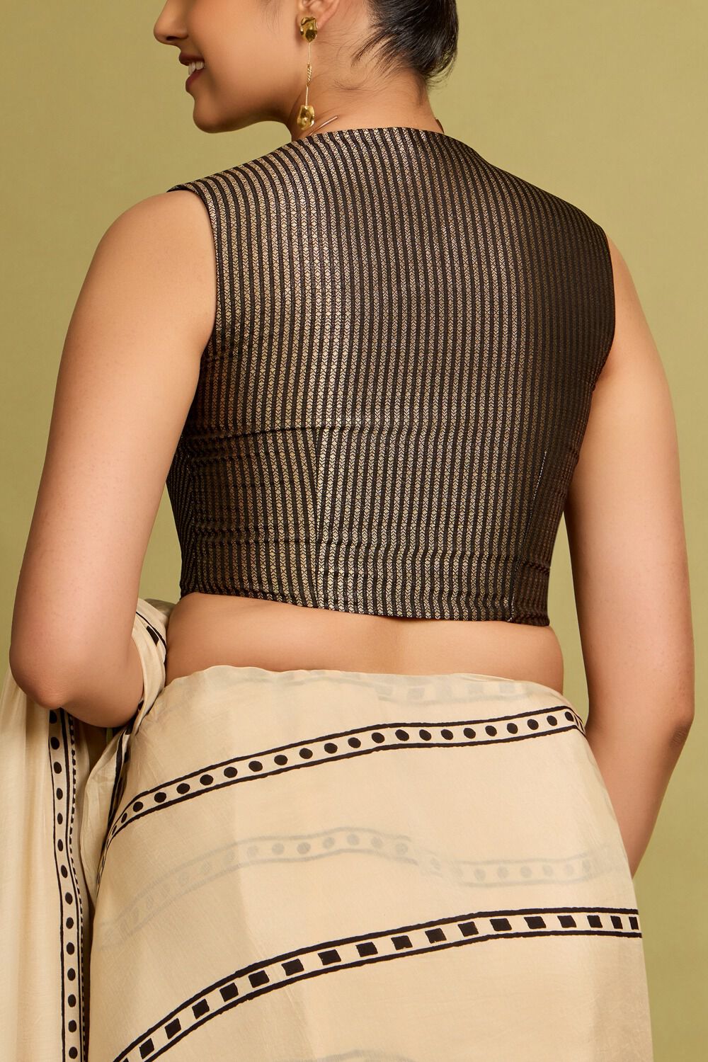 Black Viscose Brocade Blouse image number null