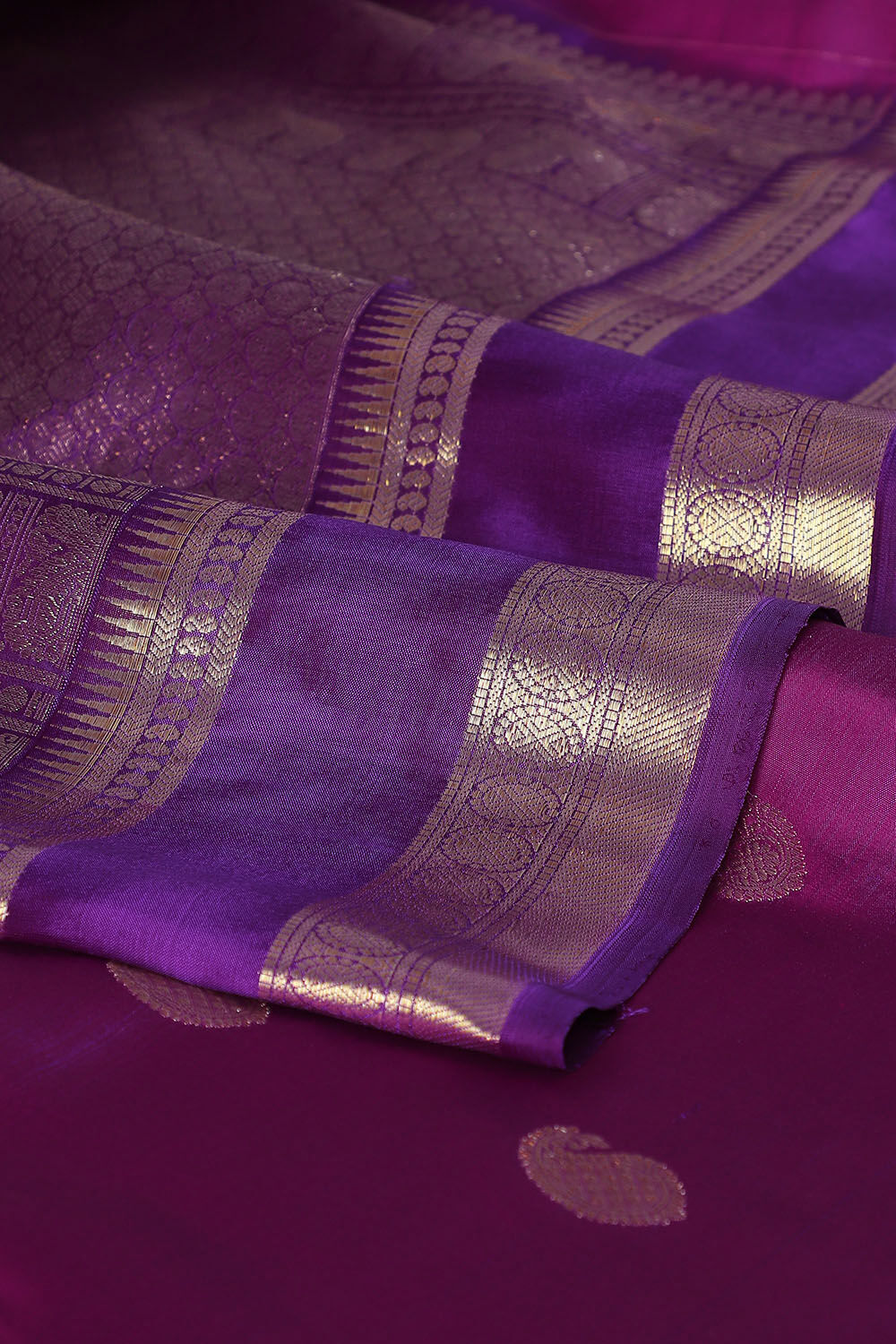Purple Pure Silk Kanjivaram Saree image number null