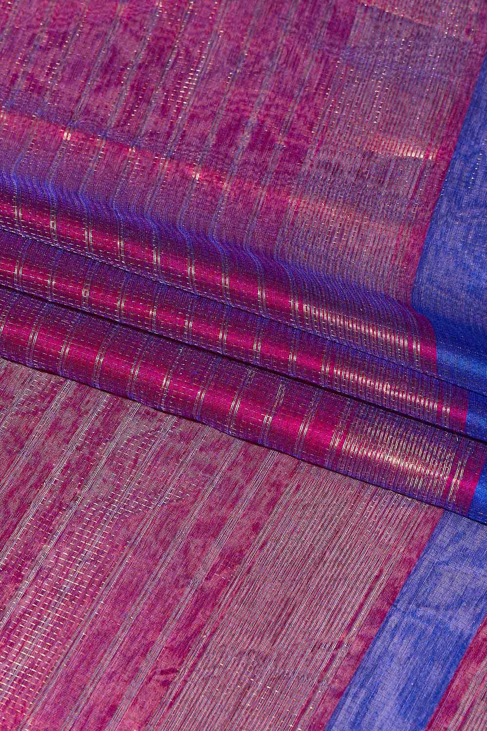 Blue Woven Pure Silk Cotton Maheshwari Saree image number null
