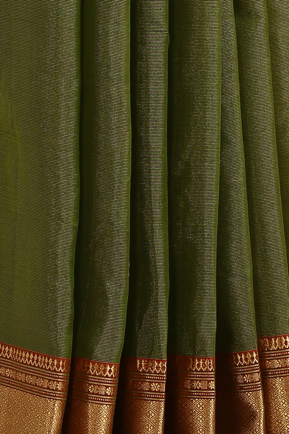 Dark Green Pure Cotton Tissue Maheswari Saree image number null