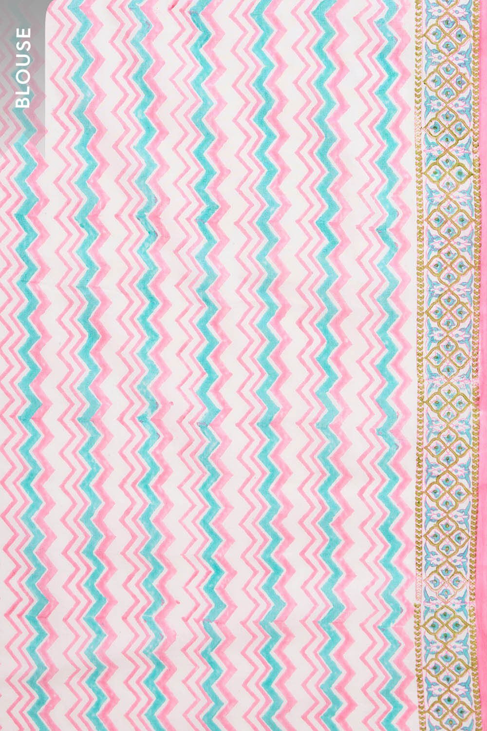 Light Pink Rajasthan Pure Cotton Kota Printed Mukaish Saree image number null