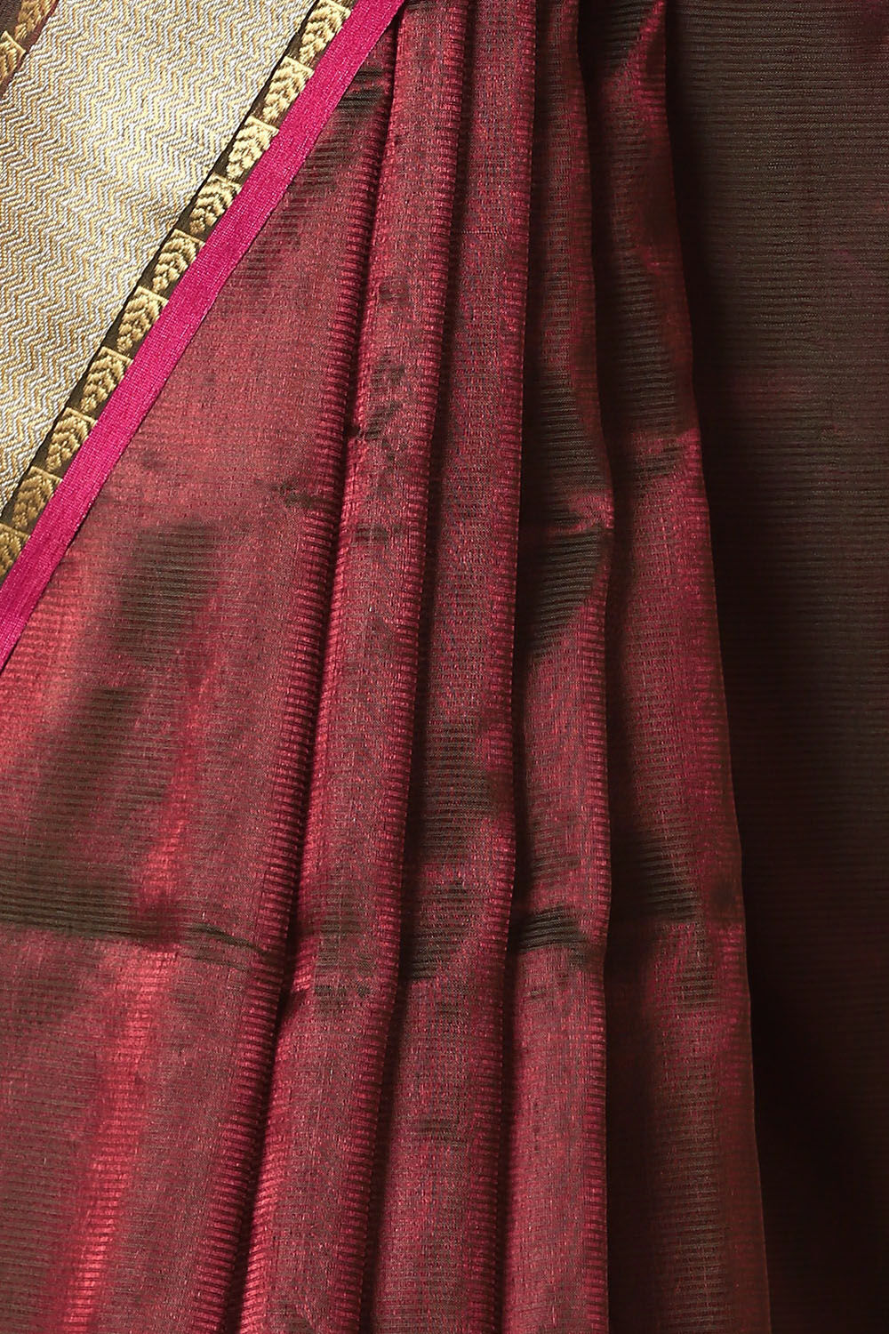 Brown Pure Cotton Tissue Maheswari Saree image number null
