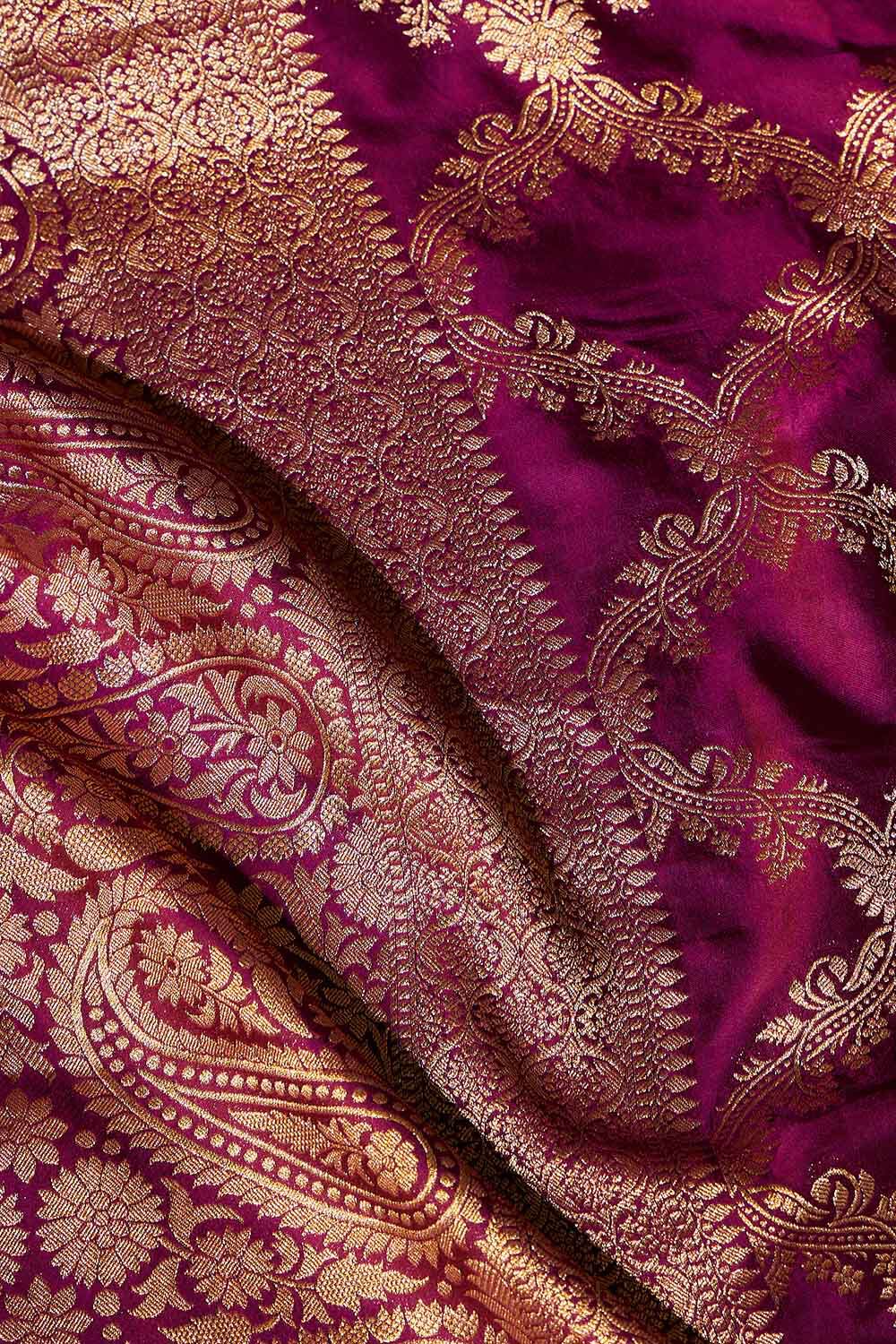 Purple Woven Viscose Saree image number null