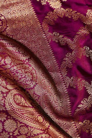 Purple Woven Viscose Saree thumbnail image number null
