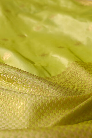 Light Green Silk Viscose Cutwork Banarasi Inspired Design Saree thumbnail image number null