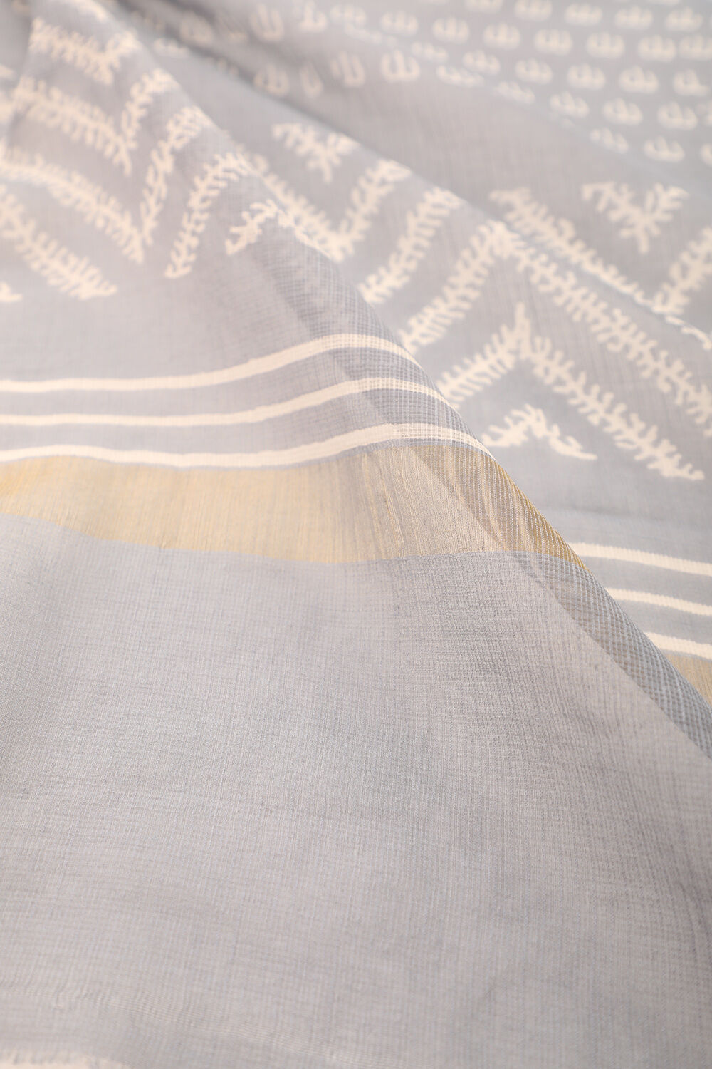 Light Pink Craft Pure Silk Kota Block Print Saree image number null