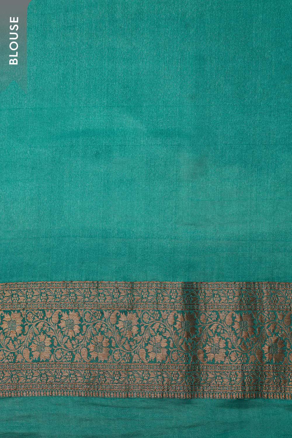 Dark Green Woven Pure Silk Crepe Saree image number null