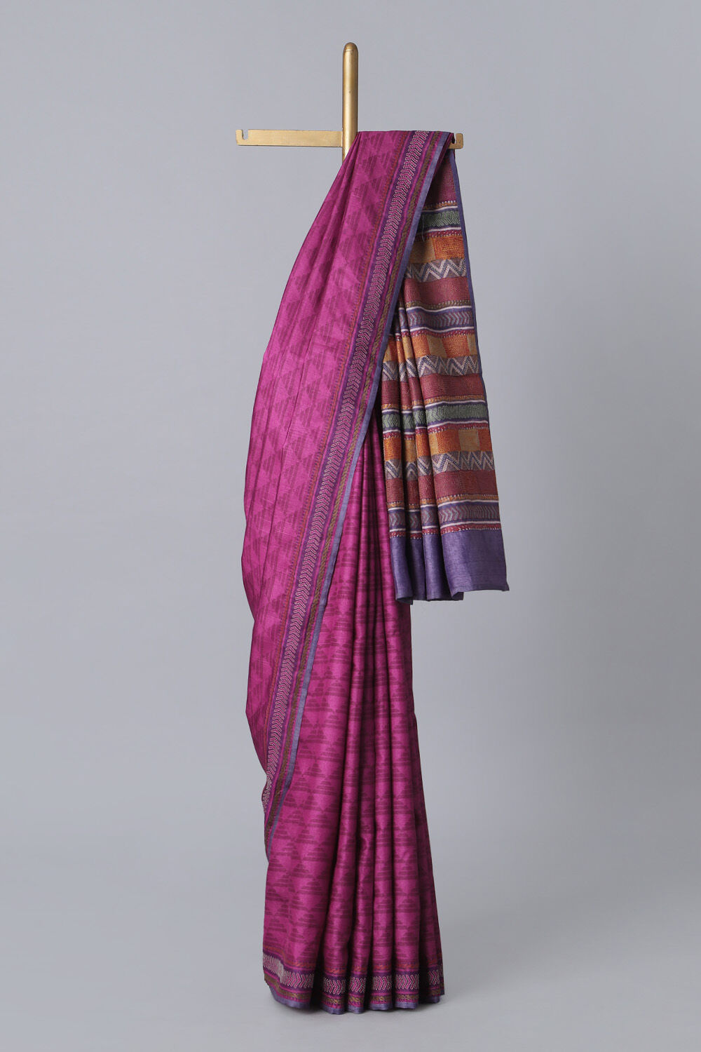 Pink Pure Tussar Silk Printed Saree image number null