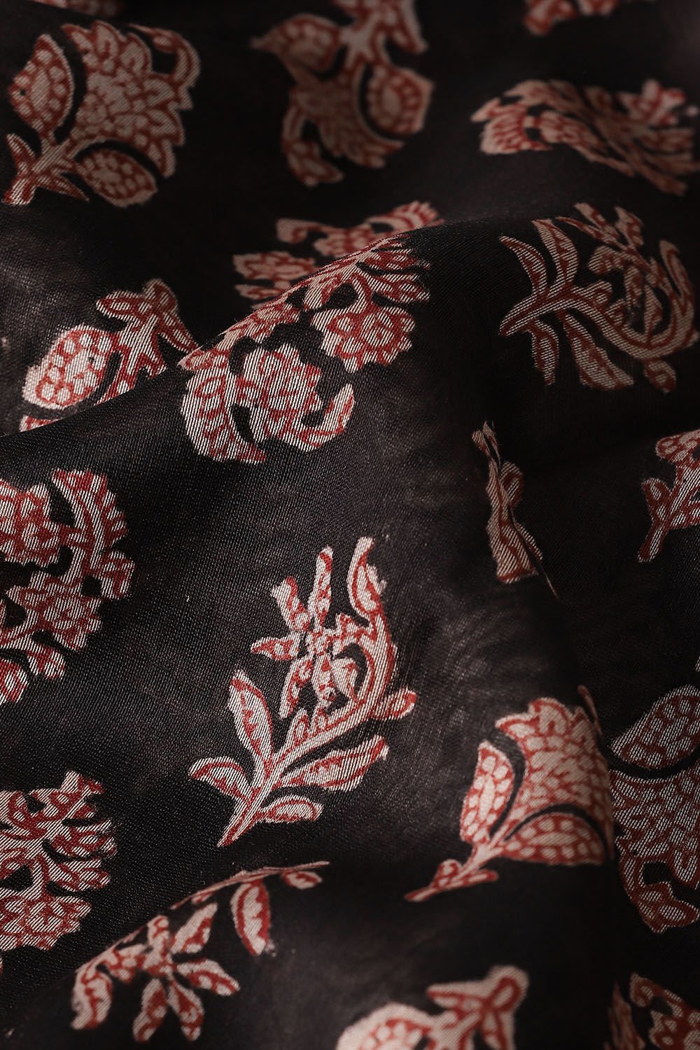 Black Pure Silk Cotton Bagru Printed Saree image number null