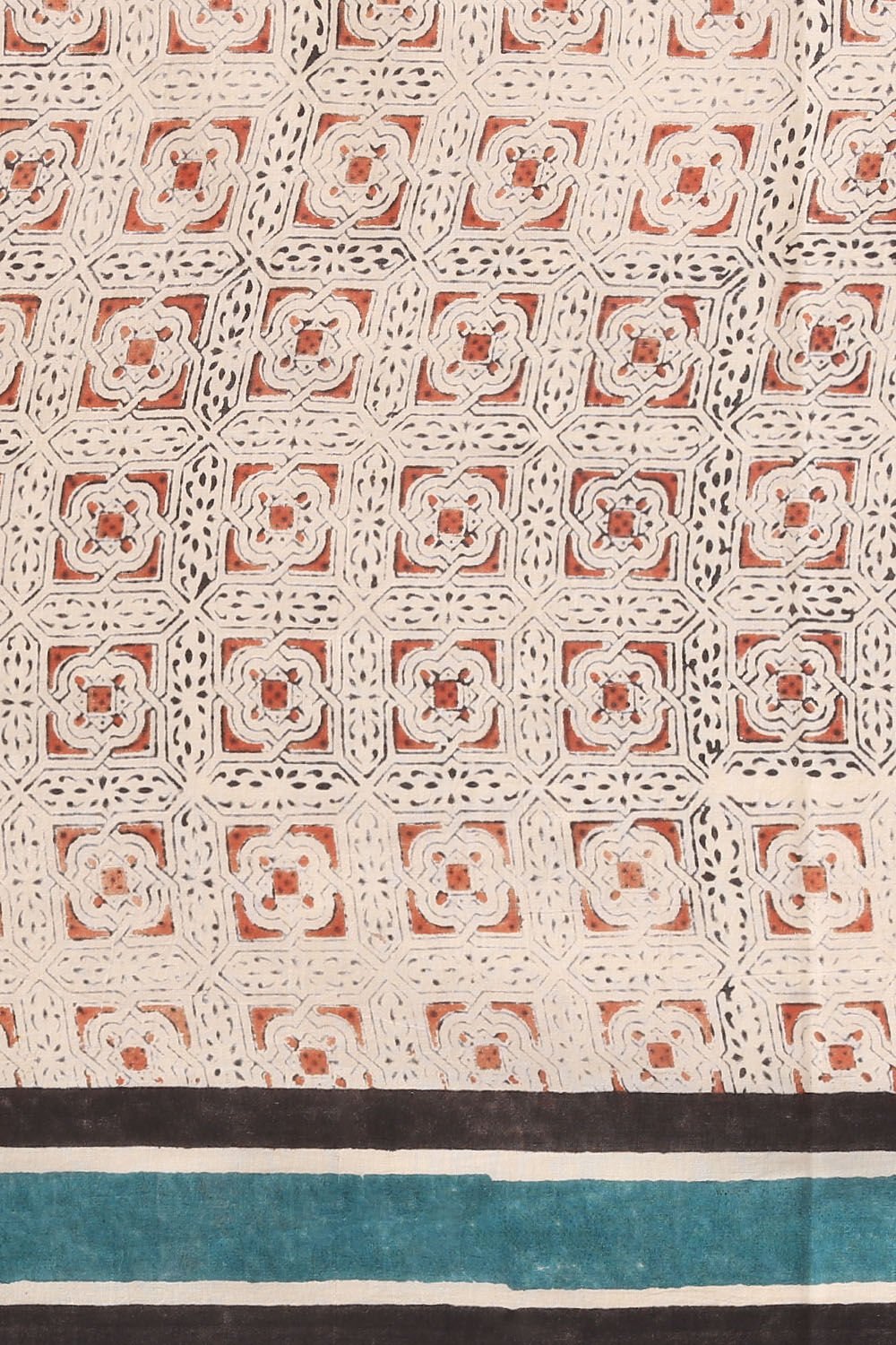 Off Pure White Cotton Bagru Printed image number null