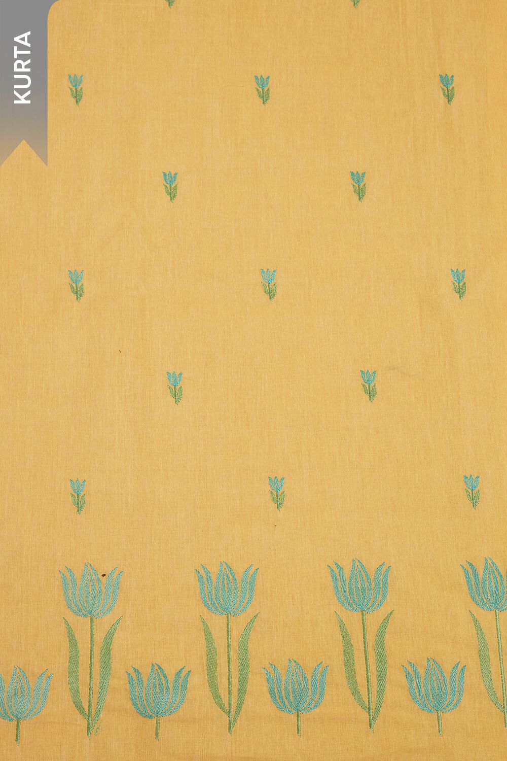 Light Yellow Embroidered Pure Cotton Unstitched Suit Set image number null