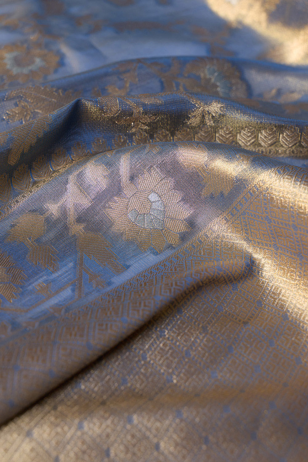 Blue   Woven Viscose Tissue Saree image number null