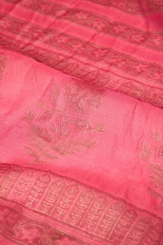 Pink Rajasthan Pure Silk Cotton Printed Sanganeri Saree thumbnail image number null