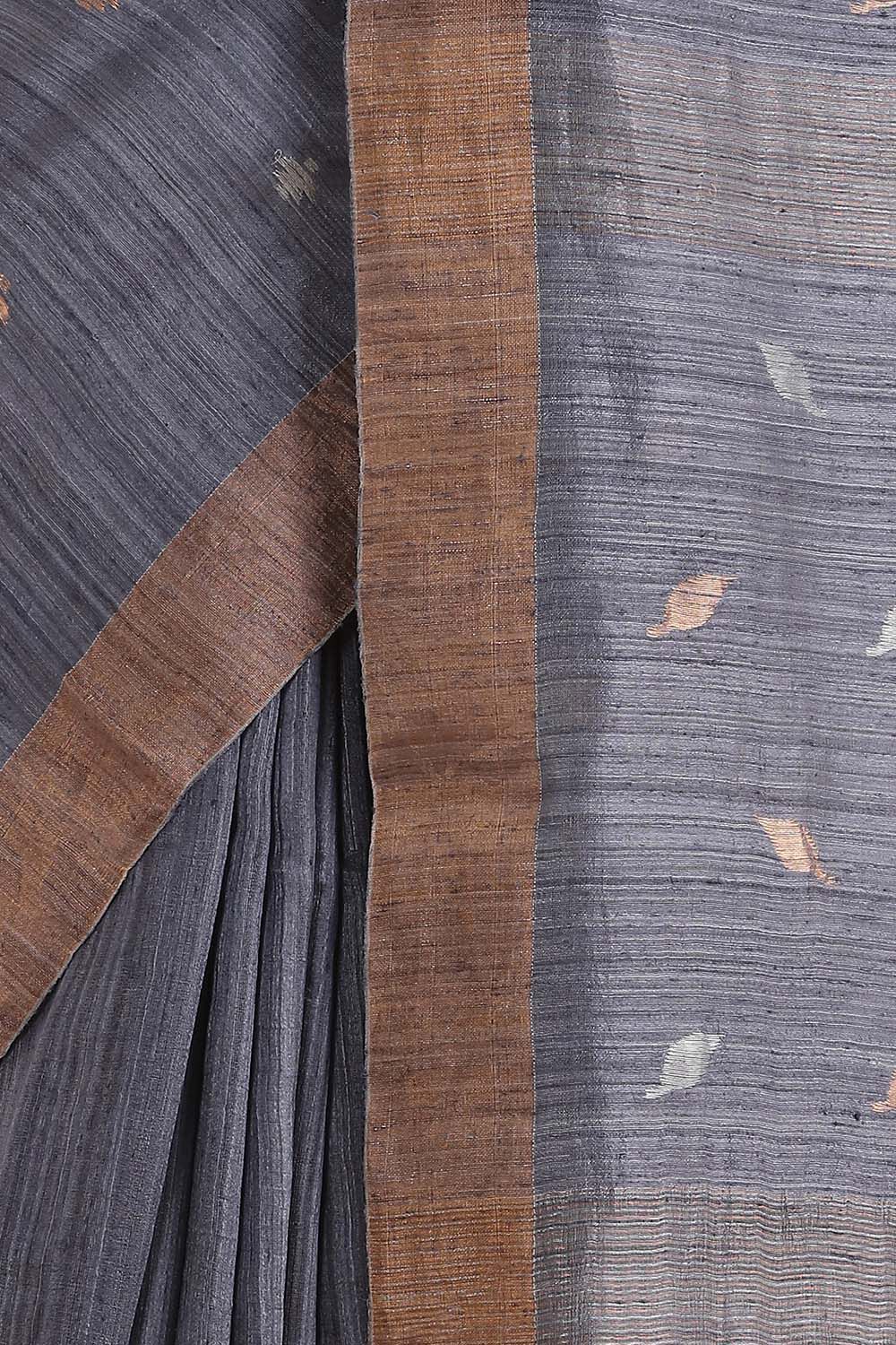 Grey Pure Silk Vanya Jamdani Saree image number null