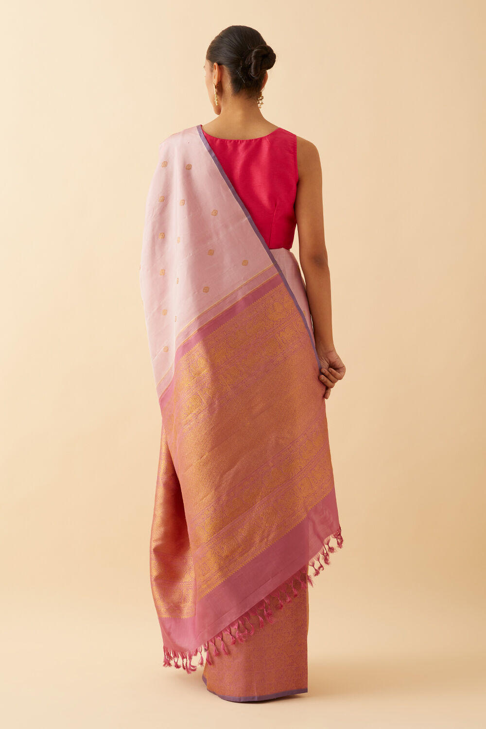 Light Pink Pure Silk Kanjivaram Saree image number null