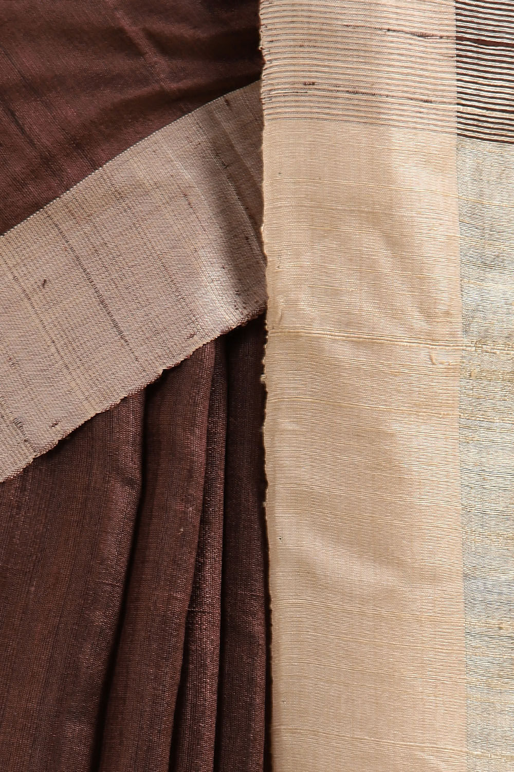 Brown Pure Tussar Silk Bhagalpuri Saree image number null