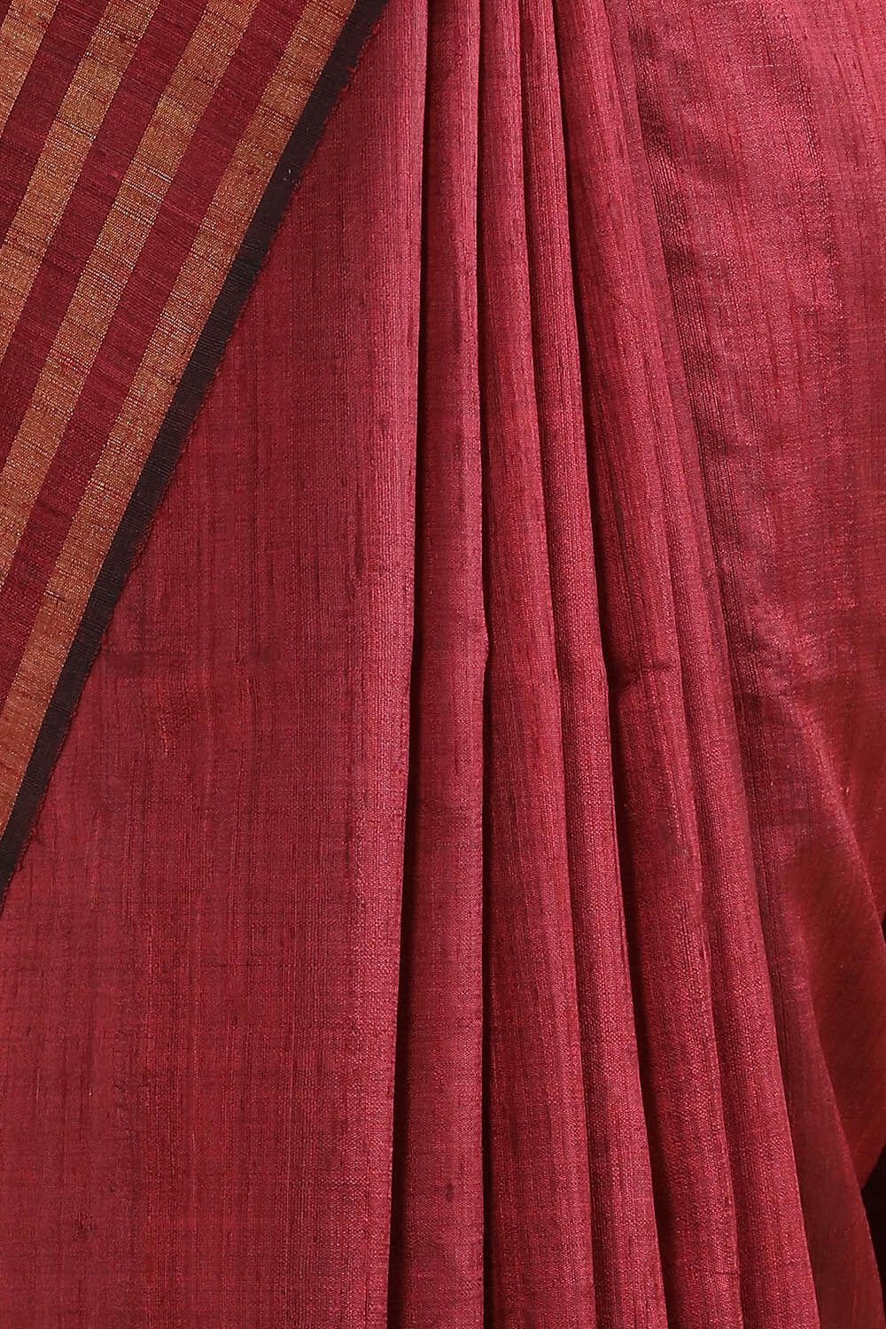 Red Pure Tussar Silk Bhagalpuri Saree image number null