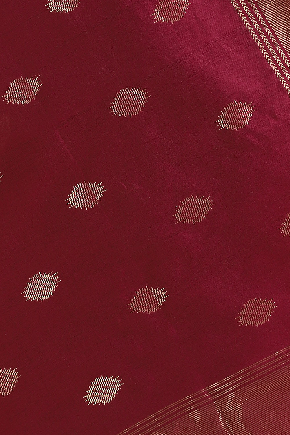 Dark Pink Pure Silk Cotton Maheshwari Saree image number null