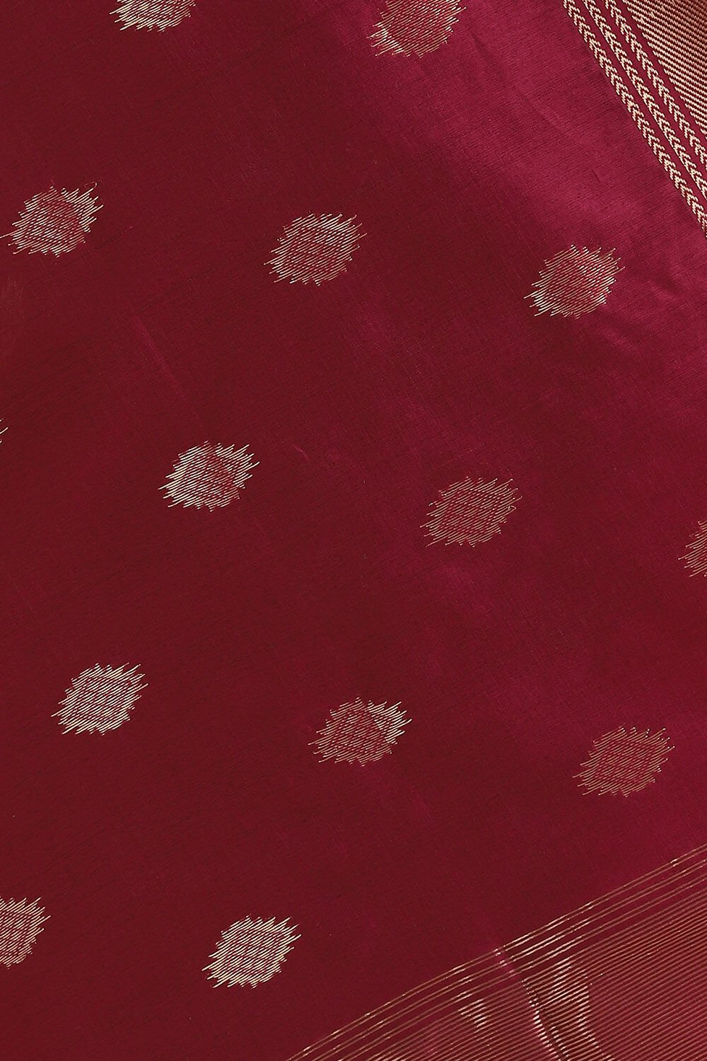 Dark Pink Pure Silk Cotton Maheshwari Saree image number null