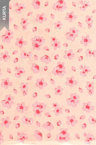Pink Pure Cotton Screen Printed Unstitched Suit Set thumbnail image number null