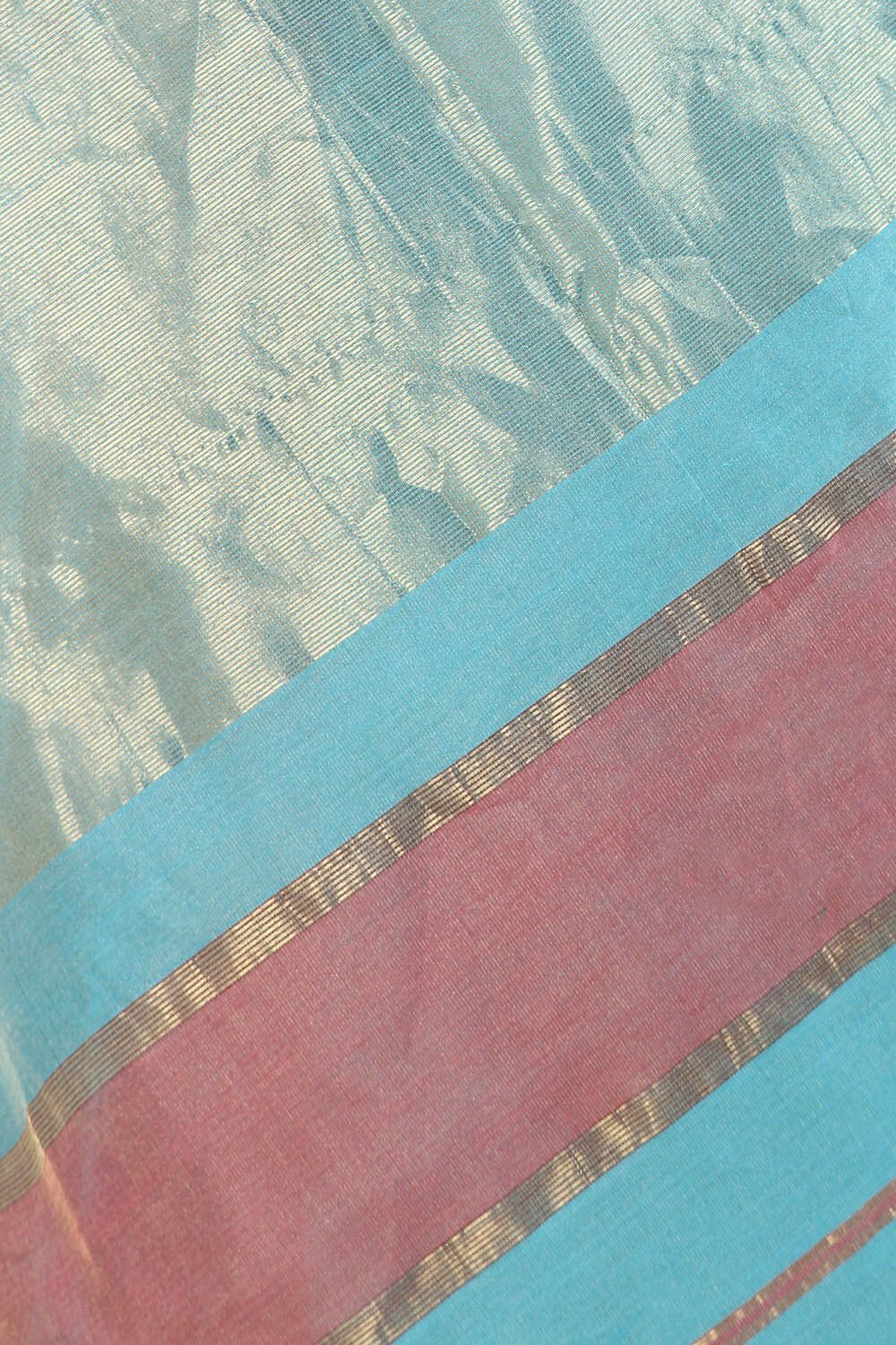Light Blue Pure Silk Cotton Maheswari Saree image number null