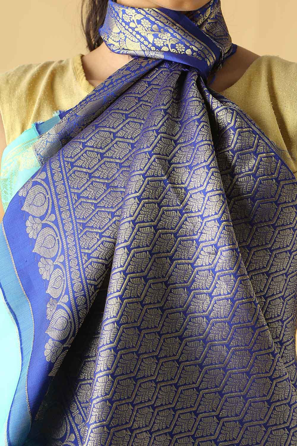 Light Green Pure Silk Kanjivaram Saree image number null