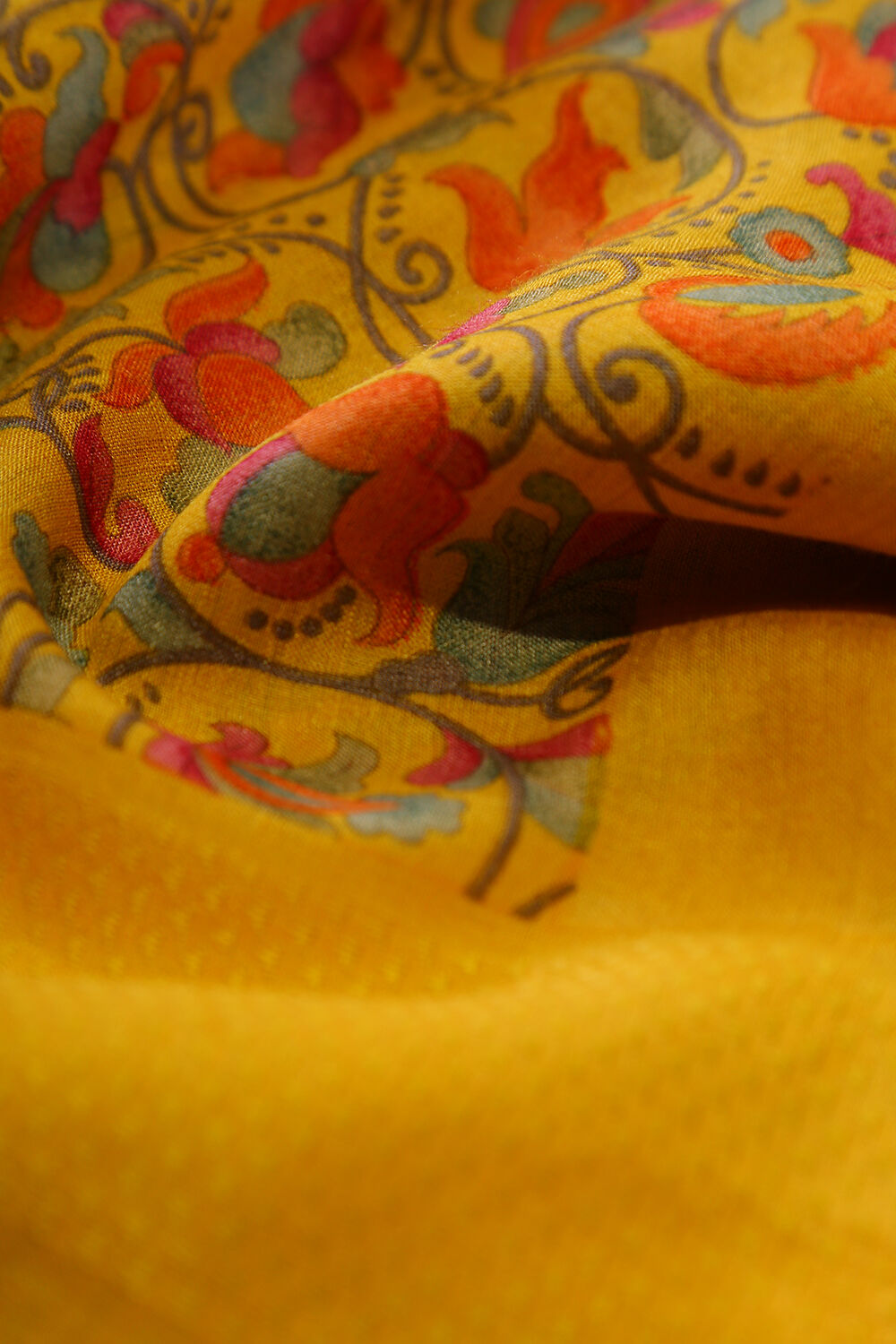 Yellow Pure Tussar Suit Set image number null