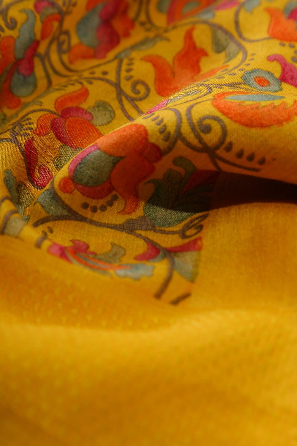 Yellow Pure Tussar Suit Set image number null