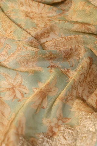 Light Blue Viscose Tissue Embroidered Saree thumbnail image number null