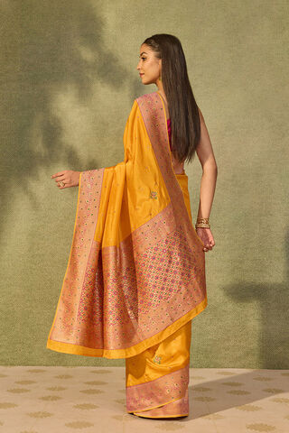 Yellow Embroidered Pure Viscose Saree thumbnail image number null