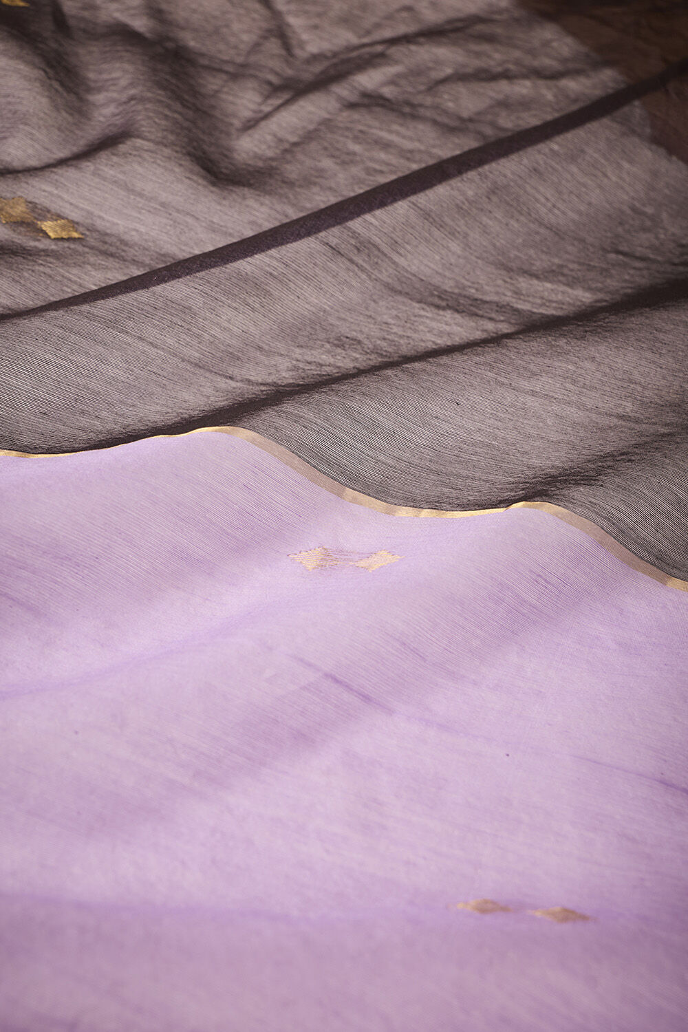 Dark Violet Woven Pure Silk Cotton Chanderi Saree image number null