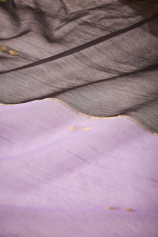 Dark Violet Woven Pure Silk Cotton Chanderi Saree thumbnail image number null