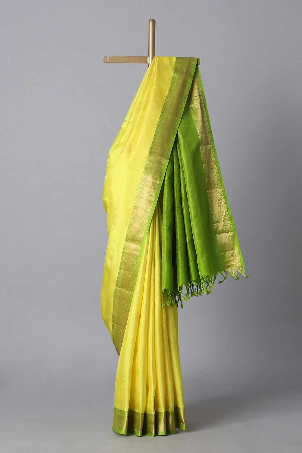 Light Yellow Pure Silk South Saree image number null