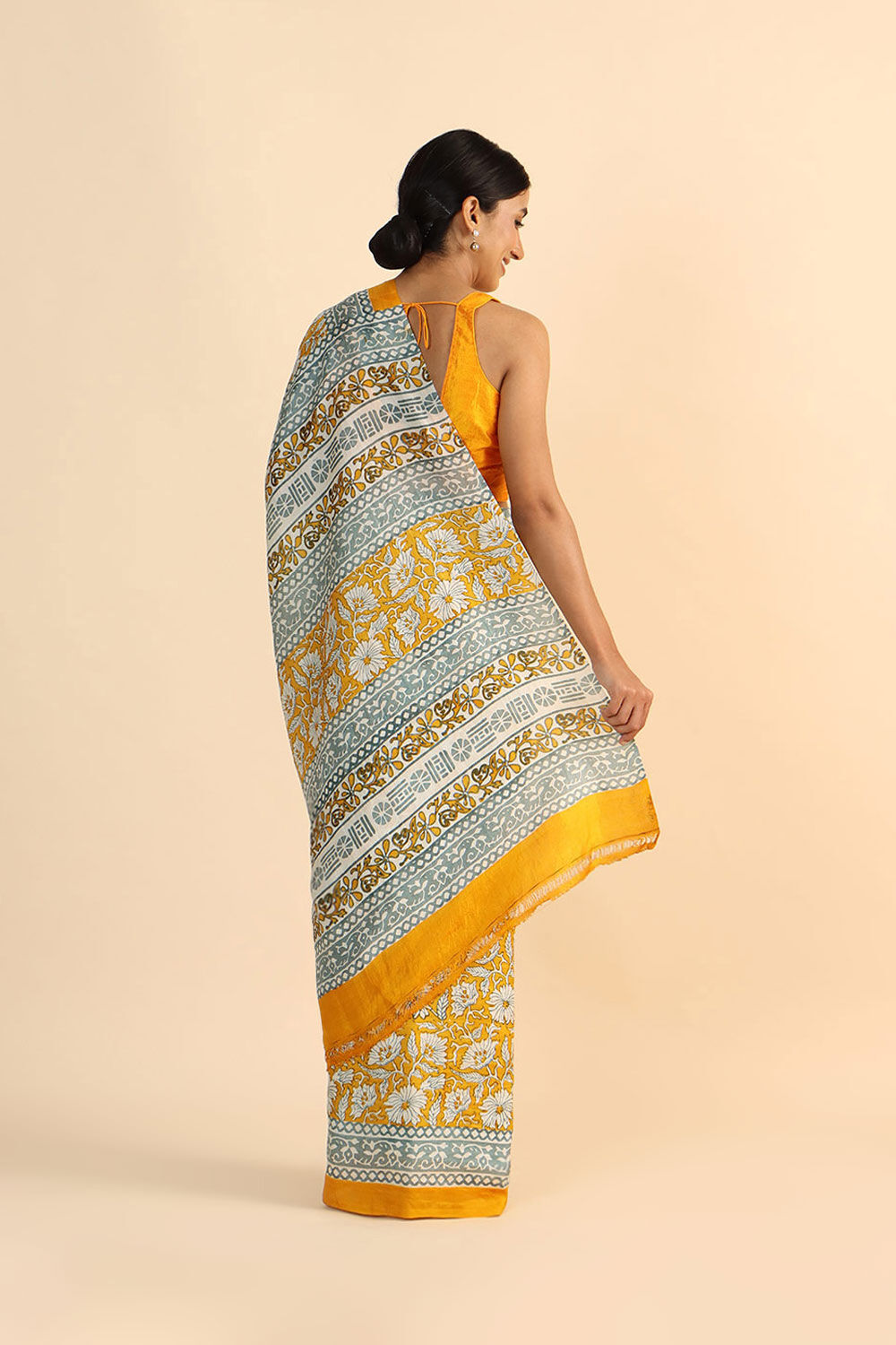 Multicolored Pure Silk Printed Saree image number null