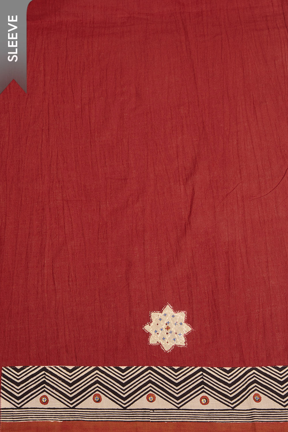 Dark Red Pure Cotton Bagru Block Printed Unstitched Suit Set image number null