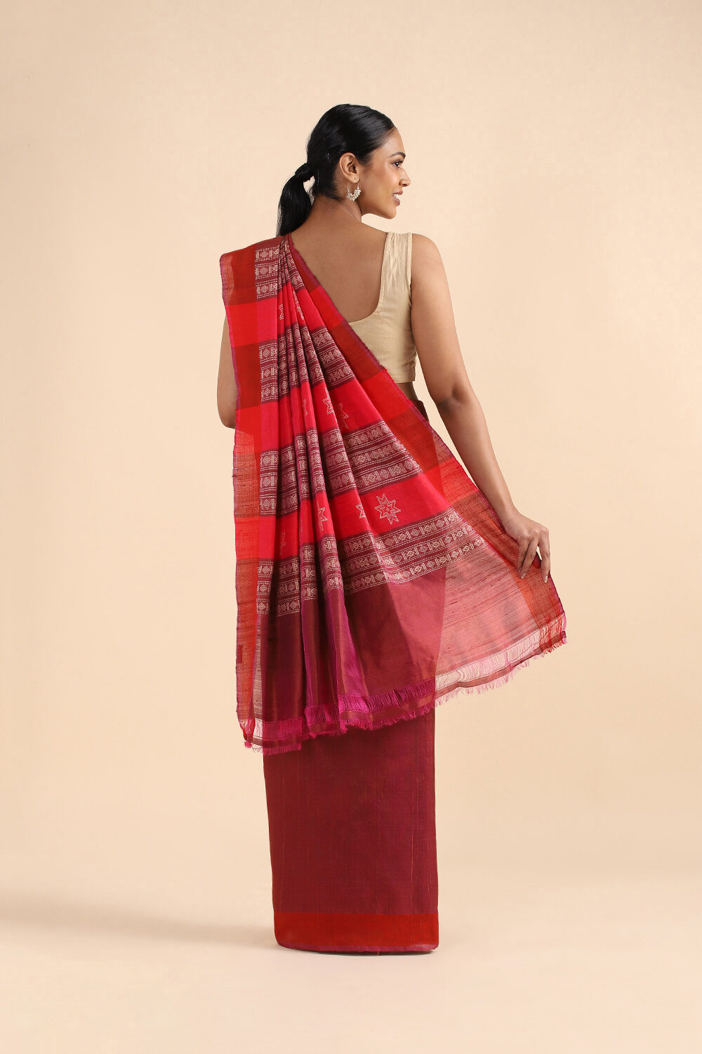 Brown Pure Silk Woven Saree image number null