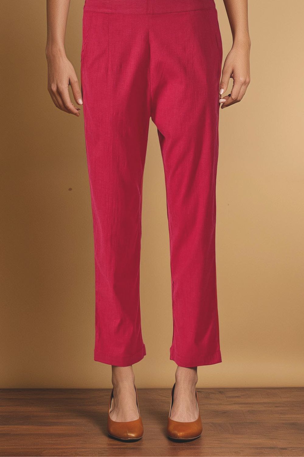 Pink Viscose Woven Trouser image number null