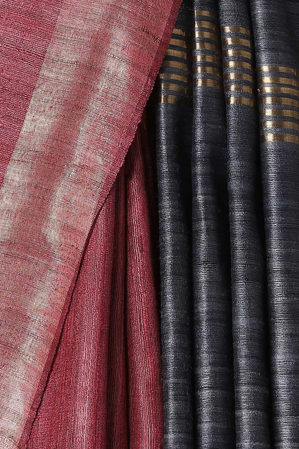 Red Pure Tussar Tie and Dye image number null