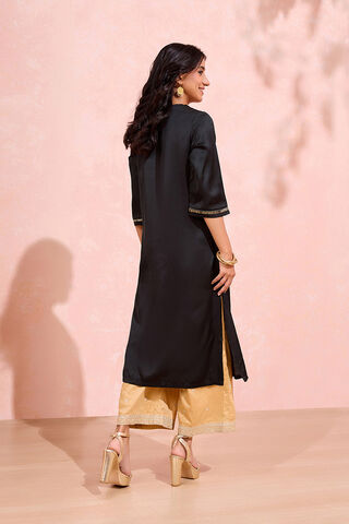 Black Viscose Brocade Kurta thumbnail image number null