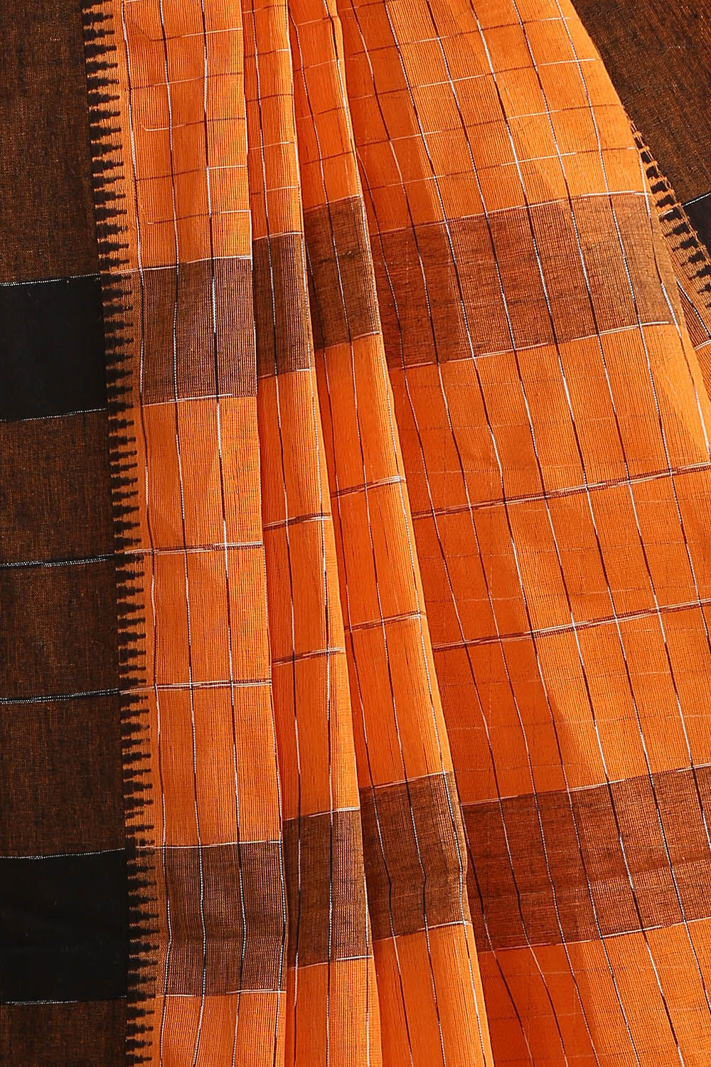 Orange Pure Cotton Naranyanpet Saree image number null
