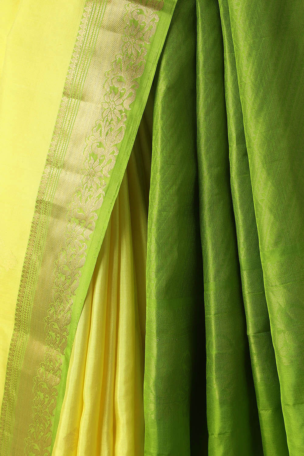 Light Yellow Pure Silk South Saree image number null