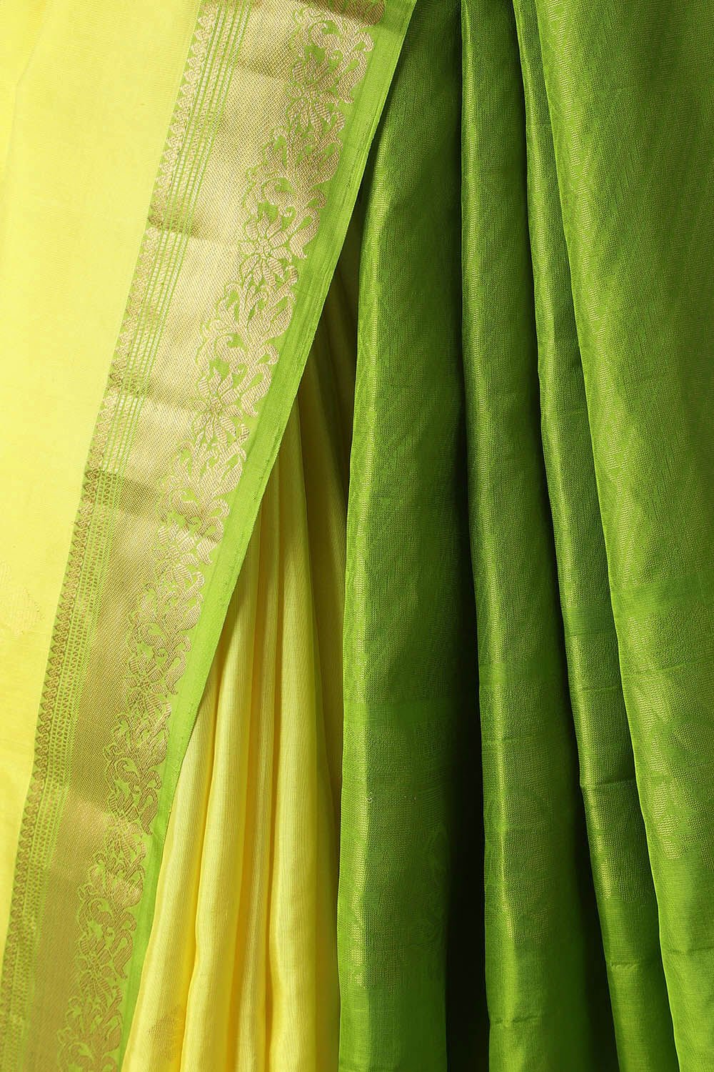 Light Yellow Pure Silk South Saree image number null