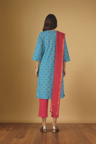 Blue Pure Cotton Screen Printed Kurta Set thumbnail image number null