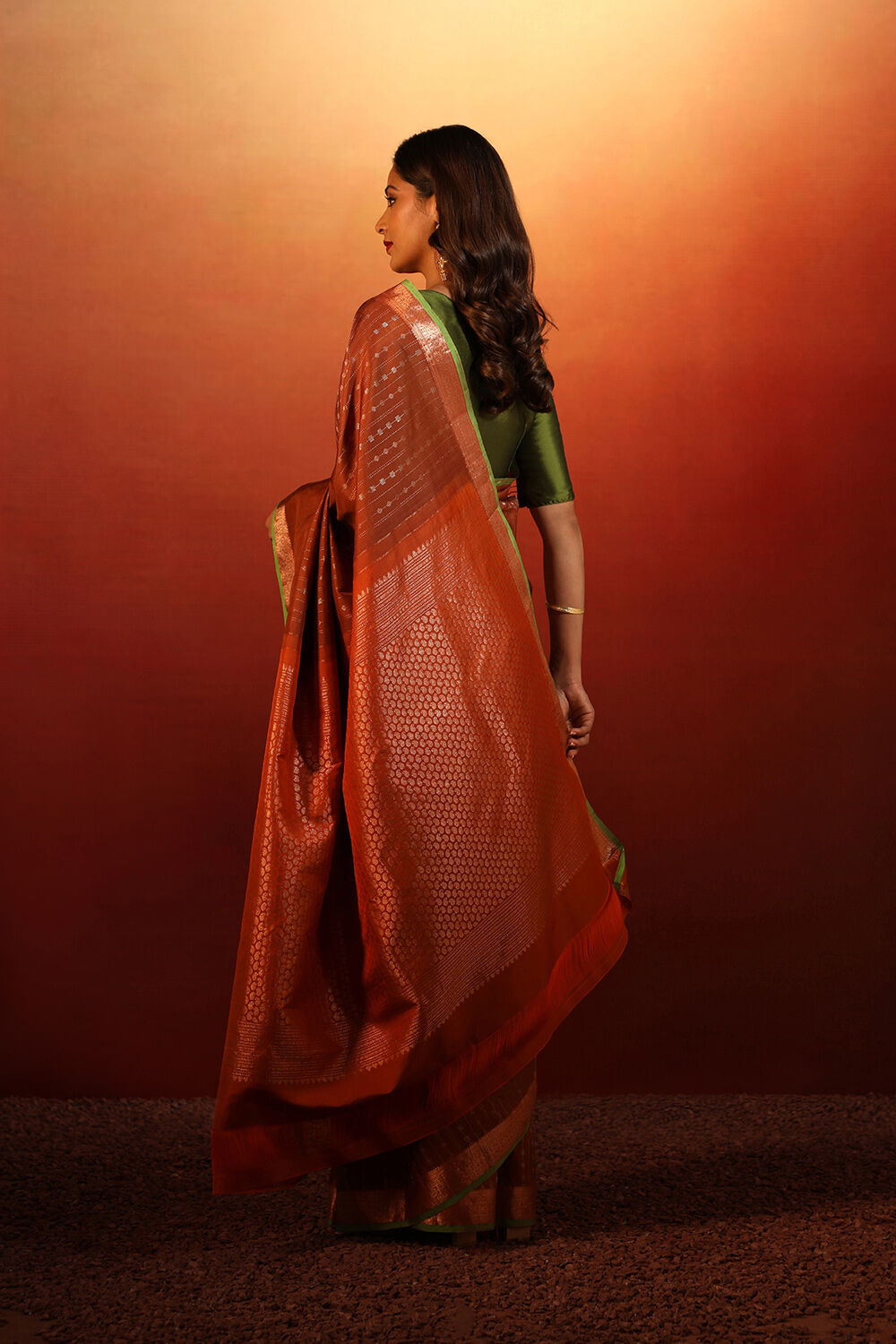 Maroon Woven Pure Silk Kanjivaram Saree image number null