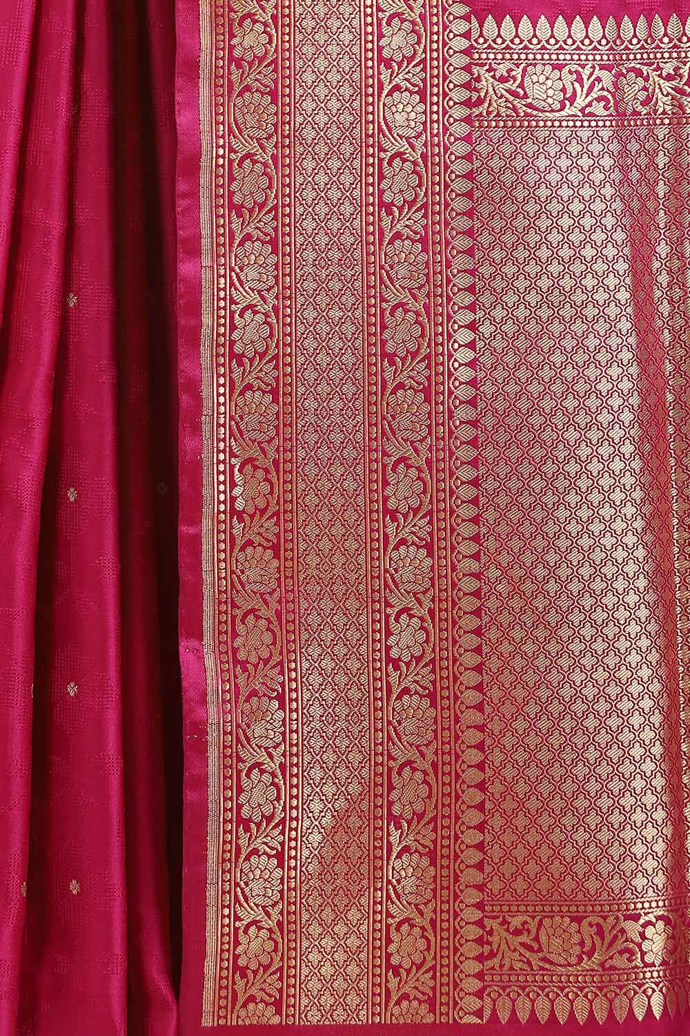 Dark Pink Pure Silk Banarasi Saree image number null