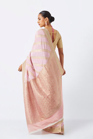 Light Pink Pure Crepe Embroidered Saree thumbnail image number null