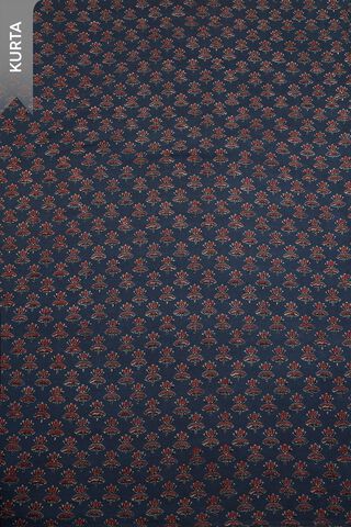 Blue Pure Cotton Ajrakh Unstitched Suit Set thumbnail image number null