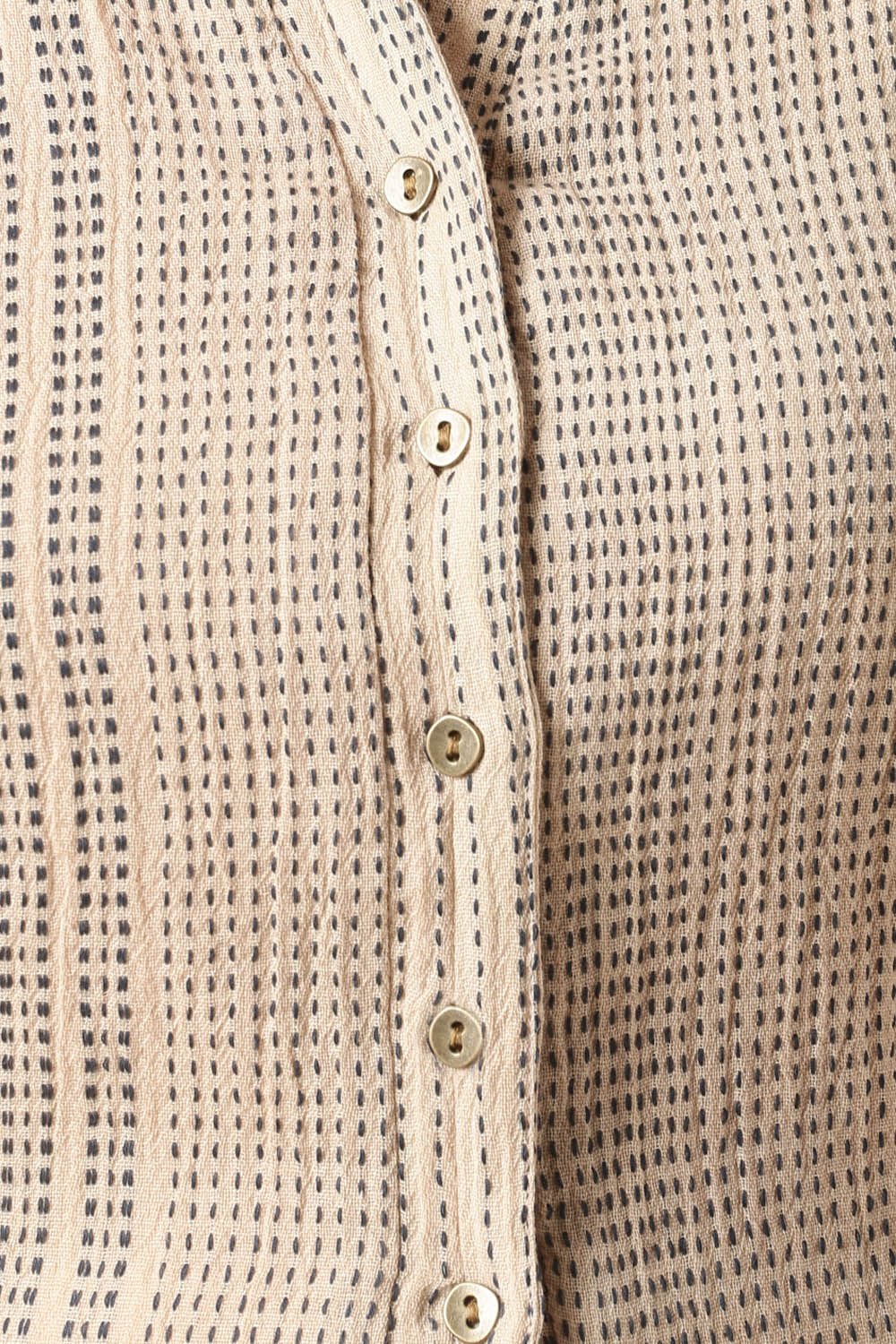 Beige Striped Cotton Blouse image number null