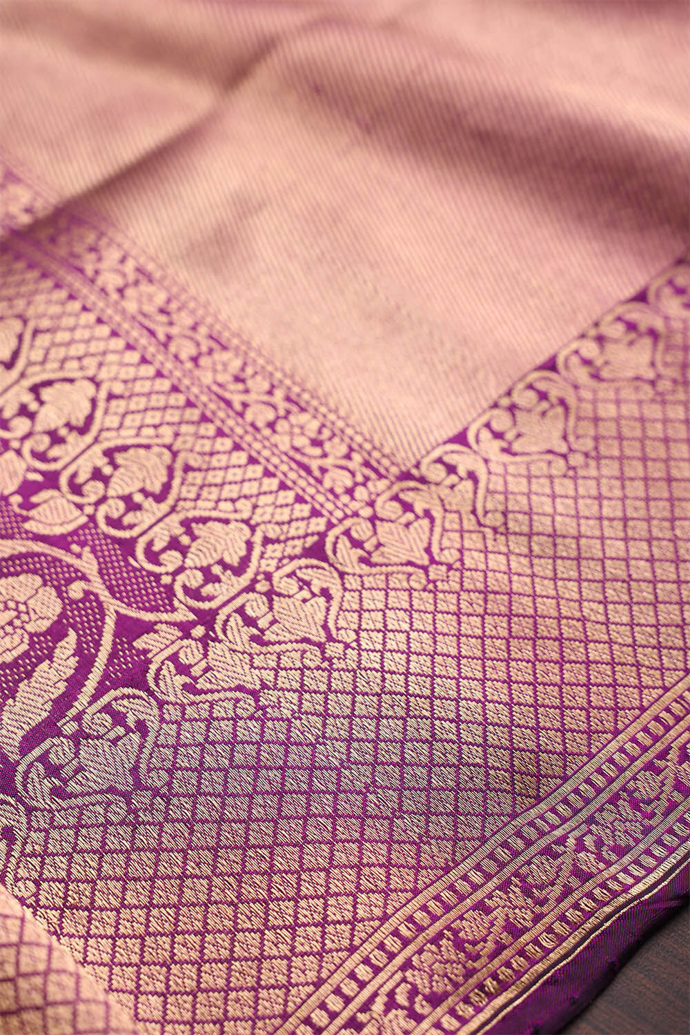 Purple Banaras Silk Saree image number null